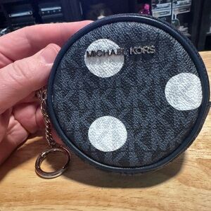 EUC - Michael Kors Blue and White Dot Coin Pouch